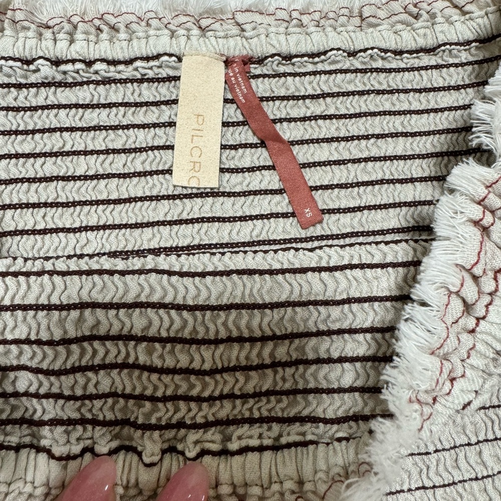 Pilcro Anthropologie Smocked Mini Skirt Size XS - Picture 8 of 13